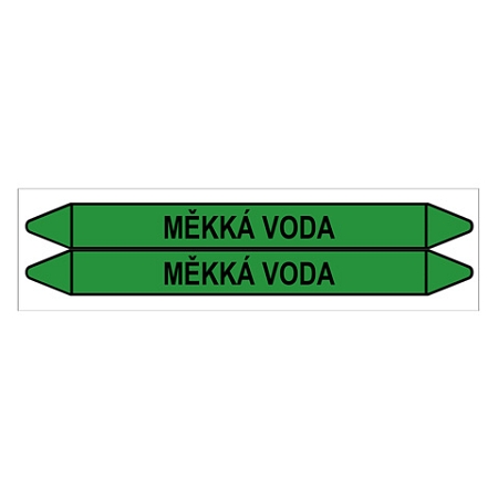 Značení potrubí, měkká voda,2 ks, 450 × 52 mm